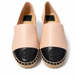 Tory Burch Pink and Navy Espadrille Flats - New